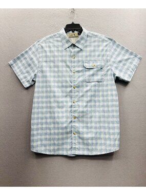 American Outback Mens Shirt LT Plaid Short Sleeve Vented Fishing Outdoor Hiking